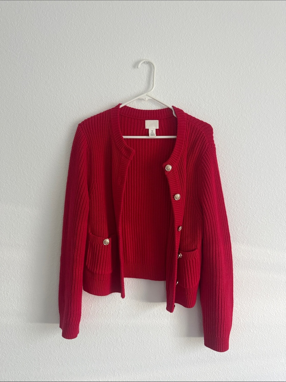 H&M red cardigan